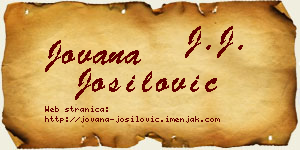 Jovana Jošilović vizit kartica